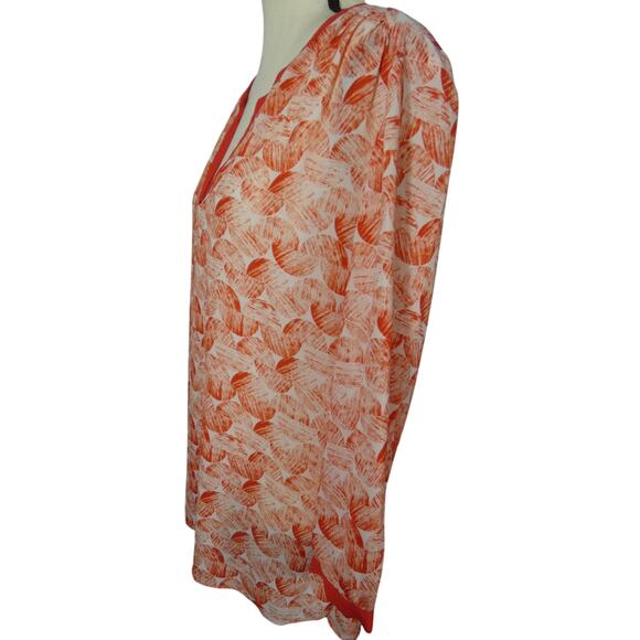 NYDJ Women's Large Tunic Top Long Sleeves Lightweight Geometric V-Neck - Picture 2 of 8